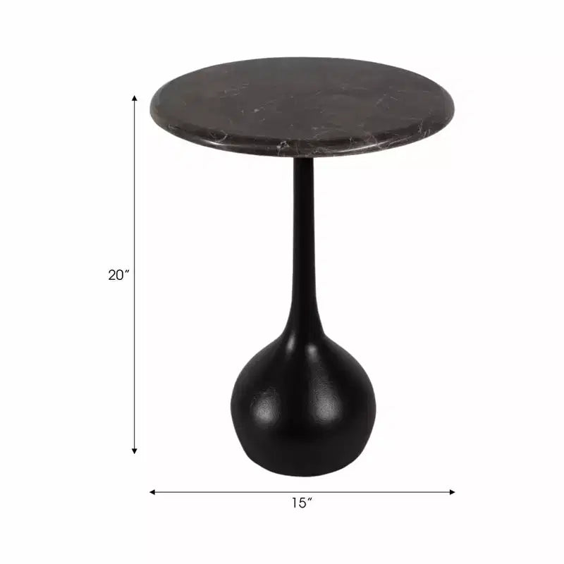 Tavolino d'appoggio in marmo per l'arredamento di casa - Tavolino decorativo piccolo per comodino, letto e soggiorno
