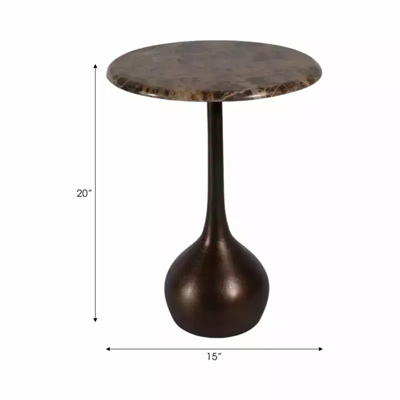 Tavolino d'appoggio in marmo per l'arredamento di casa - Tavolino decorativo piccolo per comodino, letto e soggiorno