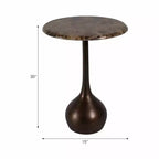 Tavolino d'appoggio in marmo per l'arredamento di casa - Tavolino decorativo piccolo per comodino, letto e soggiorno