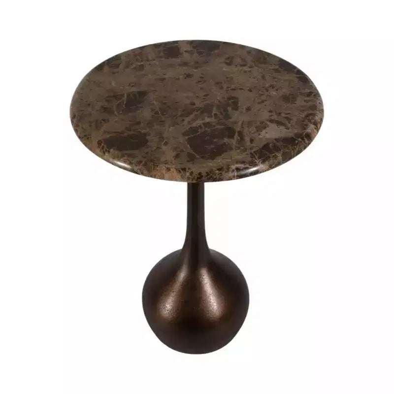 Tavolino d'appoggio in marmo per l'arredamento di casa - Tavolino decorativo piccolo per comodino, letto e soggiorno