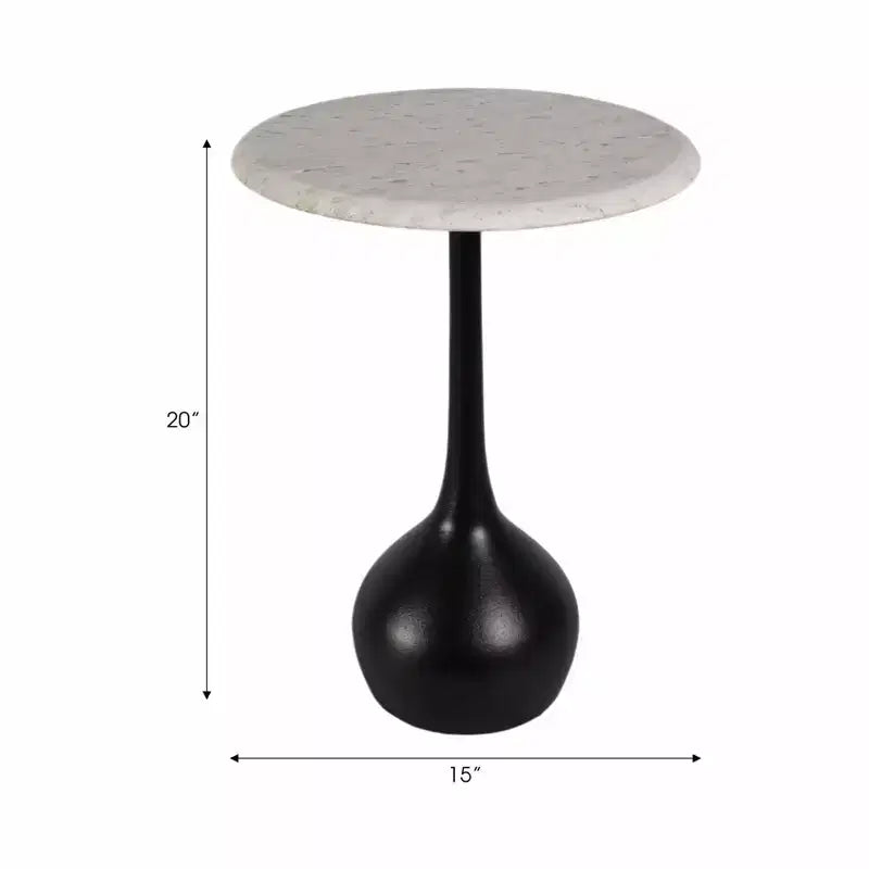 Tavolino d'appoggio in marmo per l'arredamento di casa - Tavolino decorativo piccolo per comodino, letto e soggiorno