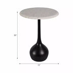 Tavolino d'appoggio in marmo per l'arredamento di casa - Tavolino decorativo piccolo per comodino, letto e soggiorno