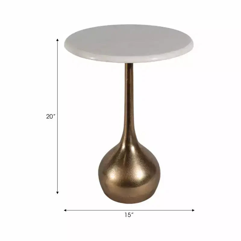 Tavolino d'appoggio in marmo per l'arredamento di casa - Tavolino decorativo piccolo per comodino, letto e soggiorno