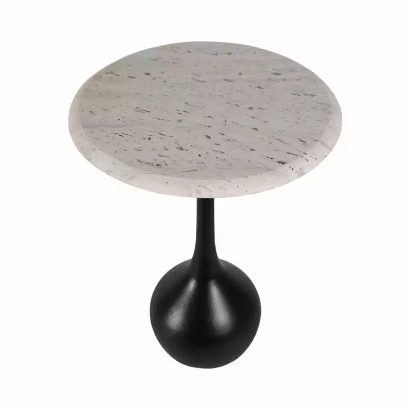 Tavolino d'appoggio in marmo per l'arredamento di casa - Tavolino decorativo piccolo per comodino, letto e soggiorno