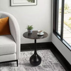 Tavolino d'appoggio in marmo per l'arredamento di casa - Tavolino decorativo piccolo per comodino, letto e soggiorno