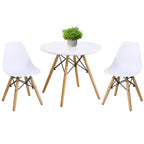 Costway Set Tavolo e 2 Sedie per Bambini con Costruzione Solida, Tavolo da Pranzo per Bambini Stile Mid-Century
