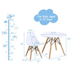 Costway Set Tavolo e 2 Sedie per Bambini con Costruzione Solida, Tavolo da Pranzo per Bambini Stile Mid-Century