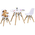 Costway Set Tavolo e 2 Sedie per Bambini con Costruzione Solida, Tavolo da Pranzo per Bambini Stile Mid-Century