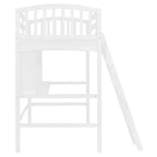 Luxystar Letto a soppalco singolo moderno con scrivania, scaffali e scaletta regolabile