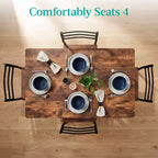 Set da pranzo moderno Best Choice Products a 5 pezzi, tavolo da cucina con 4 sedie abbinate e ripiano portaoggetti - Marrone medio/Nero