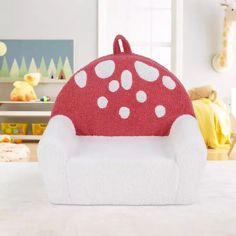 Divano per bambini Costway, divano in schiuma per bambini con morbida fodera in pile Teddy lavabile in lavatrice, rosa + beige
