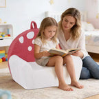 Divano per bambini Costway, divano in schiuma per bambini con morbida fodera in pile Teddy lavabile in lavatrice, rosa + beige