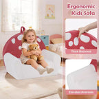 Divano per bambini Costway, divano in schiuma per bambini con morbida fodera in pile Teddy lavabile in lavatrice, rosa + beige