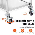 Carrello Utensili da Cucina, 3 Livelli, Carrello Avvolgibile in Filo con Capacità di 204 kg, Carrello di Servizio in Acciaio su Ruote