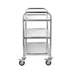 Carrello Utensili da Cucina, 3 Livelli, Carrello Avvolgibile in Filo con Capacità di 204 kg, Carrello di Servizio in Acciaio su Ruote