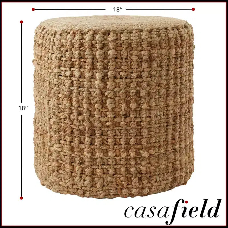 Casafield Pouf Ottomano in Alghe Marine Intrecciate a Mano, Accento Decorativo Bohemien per Interni, per Soggiorno