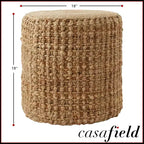 Casafield Pouf Ottomano in Alghe Marine Intrecciate a Mano, Accento Decorativo Bohemien per Interni, per Soggiorno