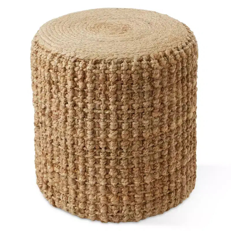 Casafield Pouf Ottomano in Alghe Marine Intrecciate a Mano, Accento Decorativo Bohemien per Interni, per Soggiorno