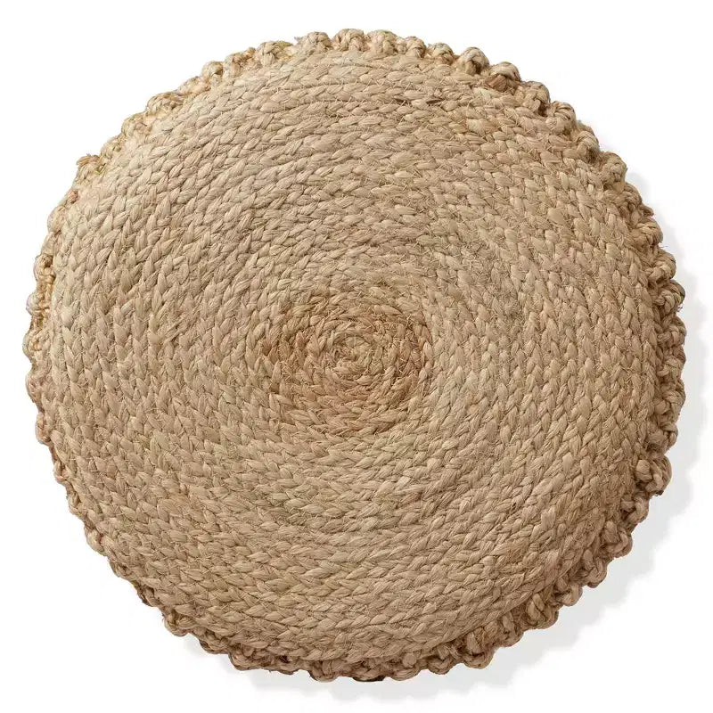 Casafield Pouf Ottomano in Alghe Marine Intrecciate a Mano, Accento Decorativo Bohemien per Interni, per Soggiorno