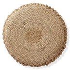 Casafield Pouf Ottomano in Alghe Marine Intrecciate a Mano, Accento Decorativo Bohemien per Interni, per Soggiorno