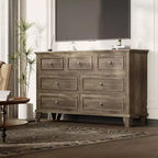 Cassettiera moderna a 7 cassetti per camera da letto Ampio comò Cassetti con ampio spazio Piano in legno resistente all'acqua Maniglie in metallo Scrivania ispessita