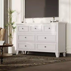 Cassettiera moderna a 7 cassetti per camera da letto Ampio comò Cassetti con ampio spazio Piano in legno resistente all'acqua Maniglie in metallo Scrivania ispessita