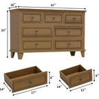 Cassettiera moderna a 7 cassetti per camera da letto Ampio comò Cassetti con ampio spazio Piano in legno resistente all'acqua Maniglie in metallo Scrivania ispessita