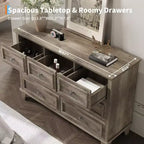 Cassettiera moderna a 7 cassetti per camera da letto Ampio comò Cassetti con ampio spazio Piano in legno resistente all'acqua Maniglie in metallo Scrivania ispessita