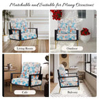 Poltrona da salotto FurnitureR con stampa floreale e gambe in metallo, poltroncina moderna imbottita per soggiorno, camera da letto o angolo lettura