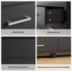 Cassettiera a 7 cassetti in legno per camera da letto, Comò da 51 pollici di larghezza, Organizzatore moderno in legno con maniglie in metallo per armadio, soggiorno
