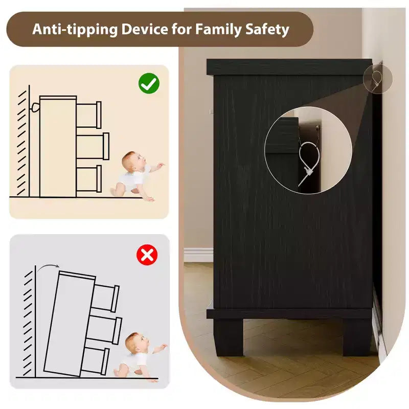 Cassettiera a 7 cassetti in legno per camera da letto, Comò da 51 pollici di larghezza, Organizzatore moderno in legno con maniglie in metallo per armadio, soggiorno