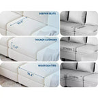 Divano componibile modulare da 128", 9 posti a L con 2 pouf contenitore, divano letto moderno con rivestimenti e cuscini sfoderabili e lavabili
