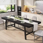 Tavolo da Pranzo Allungabile, Tavolo da Pranzo Rettangolare Industriale, Struttura in Metallo, per Sala da Pranzo, Cucina