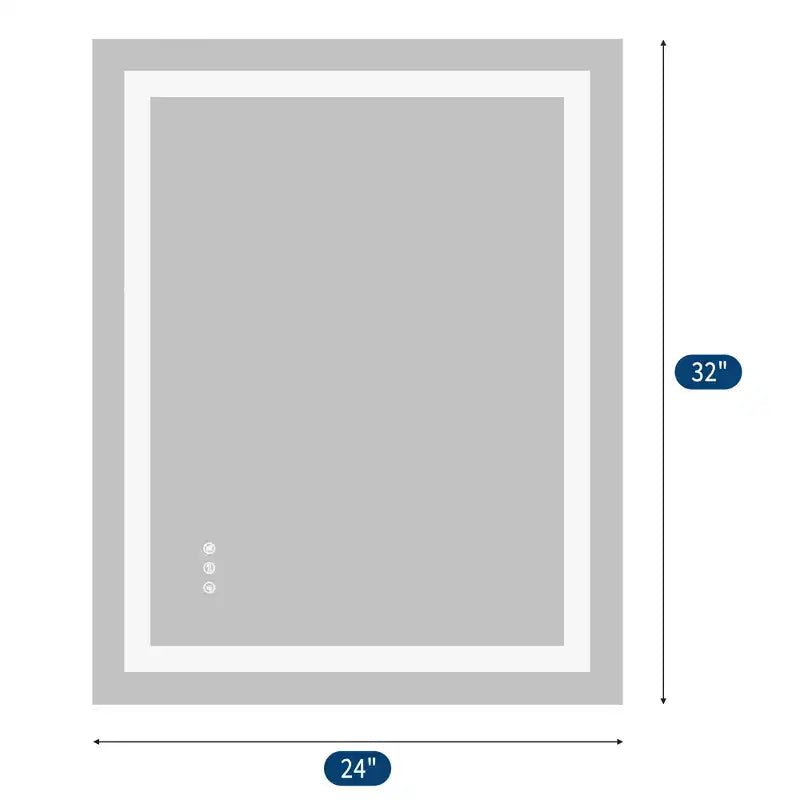 Specchio da bagno LED senza cornice con doppie strisce luminose, illuminazione frontale e posteriore dimmerabile, anti-appannamento, 3 temperature di colore, controllo touch con memoria