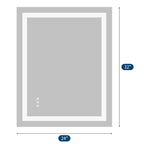 Specchio da bagno LED senza cornice con doppie strisce luminose, illuminazione frontale e posteriore dimmerabile, anti-appannamento, 3 temperature di colore, controllo touch con memoria