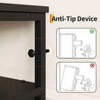 Comò lungo 160 cm per soggiorno, comò in tessuto a 12 cassetti con porta TV per camera da letto, cassettiera con ripiani aperti