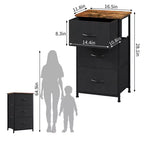 Cassettiera sottile a 3 cassetti - Moderno armadietto compatto con contenitori in tessuto rimovibili - Organizer salvaspazio per camera da letto, armadio, appartamento