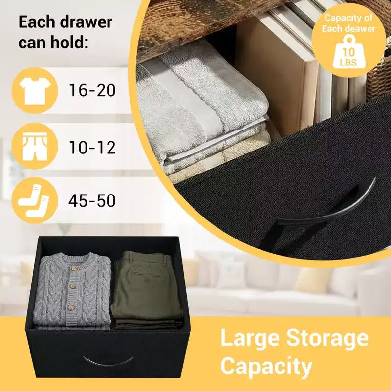 Cassettiera sottile a 3 cassetti - Moderno armadietto compatto con contenitori in tessuto rimovibili - Organizer salvaspazio per camera da letto, armadio, appartamento