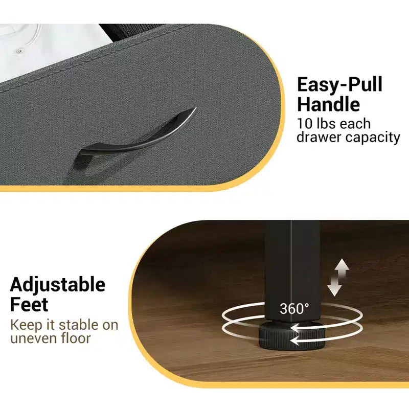 Cassettiera sottile a 3 cassetti - Moderno armadietto compatto con contenitori in tessuto rimovibili - Organizer salvaspazio per camera da letto, armadio, appartamento