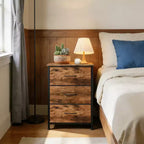 Cassettiera sottile a 3 cassetti - Moderno armadietto compatto con contenitori in tessuto rimovibili - Organizer salvaspazio per camera da letto, armadio, appartamento