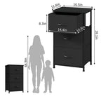 Cassettiera sottile a 3 cassetti - Moderno armadietto compatto con contenitori in tessuto rimovibili - Organizer salvaspazio per camera da letto, armadio, appartamento