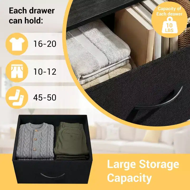 Cassettiera sottile a 3 cassetti - Moderno armadietto compatto con contenitori in tessuto rimovibili - Organizer salvaspazio per camera da letto, armadio, appartamento