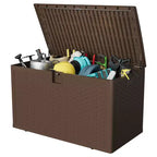 Baule da Esterno Grande da 450 Litri in Resina - Contenitore Impermeabile e Lucchettabile - Organizzatore Resistente alle Intemperie per Cuscini da Esterno, Attrezzi da Giardino