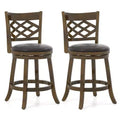 Costway 26 Counter Height Bar Stools Set of 2/4 with Rubber Wood Frame, Upholstered Seat