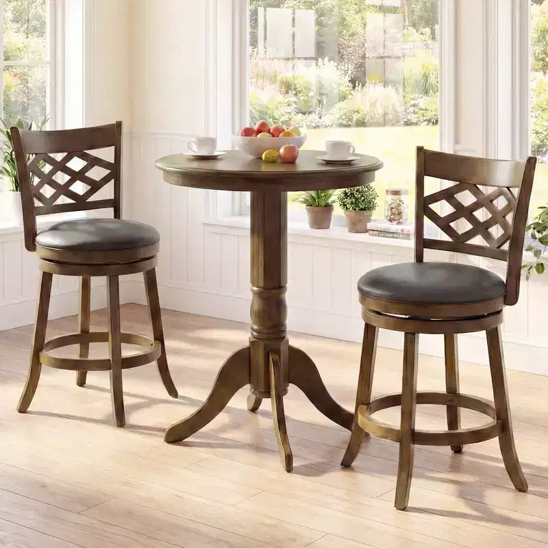 Sgabelli da Bar Costway da 66 cm (Altezza Bancone), Set da 2/4 con Struttura in Legno di Caucciù e Sedile Imbottito