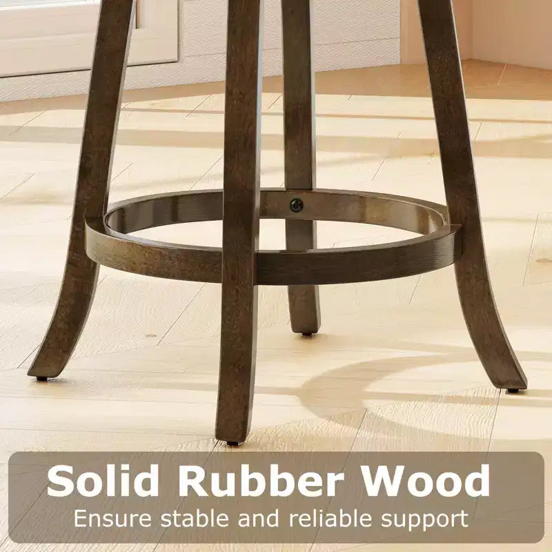 Sgabelli da Bar Costway da 66 cm (Altezza Bancone), Set da 2/4 con Struttura in Legno di Caucciù e Sedile Imbottito