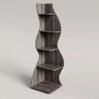 NAYSAYE Elegante Scaffale ad Angolo a 5 Ripiani Espositore Universale Moderno Scaffale Portaoggetti in Legno per Soggiorno Ufficio, 19.7*18.91*70.53
