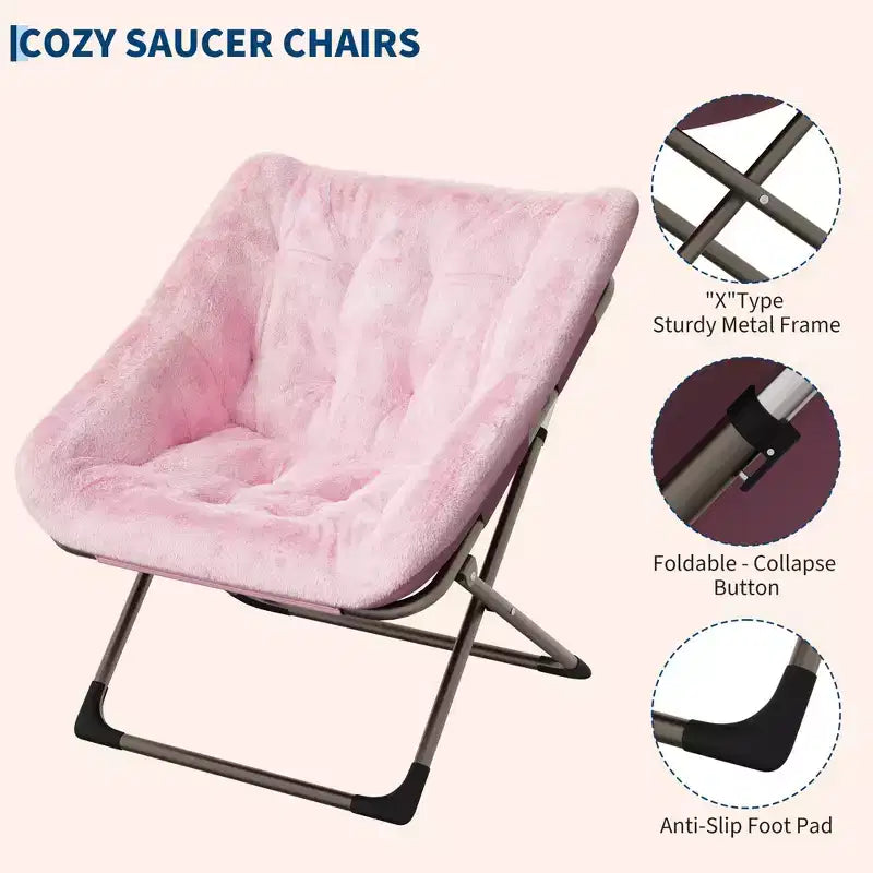 Comoda sedia a farfalla portatile, morbida pelliccia sintetica, oversize, nessun assemblaggio richiesto, per camera da letto, soggiorno, dormitorio, per bambini, ragazzi e adulti