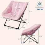 Comoda sedia a farfalla portatile, morbida pelliccia sintetica, oversize, nessun assemblaggio richiesto, per camera da letto, soggiorno, dormitorio, per bambini, ragazzi e adulti