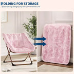 Comoda sedia a farfalla portatile, morbida pelliccia sintetica, oversize, nessun assemblaggio richiesto, per camera da letto, soggiorno, dormitorio, per bambini, ragazzi e adulti
